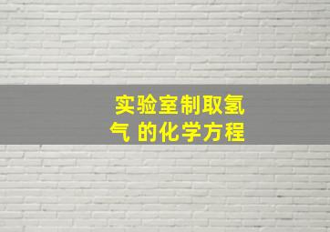 实验室制取氢气 的化学方程